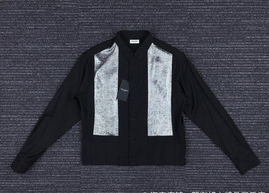 Saint Laurent Paris Silver silk top