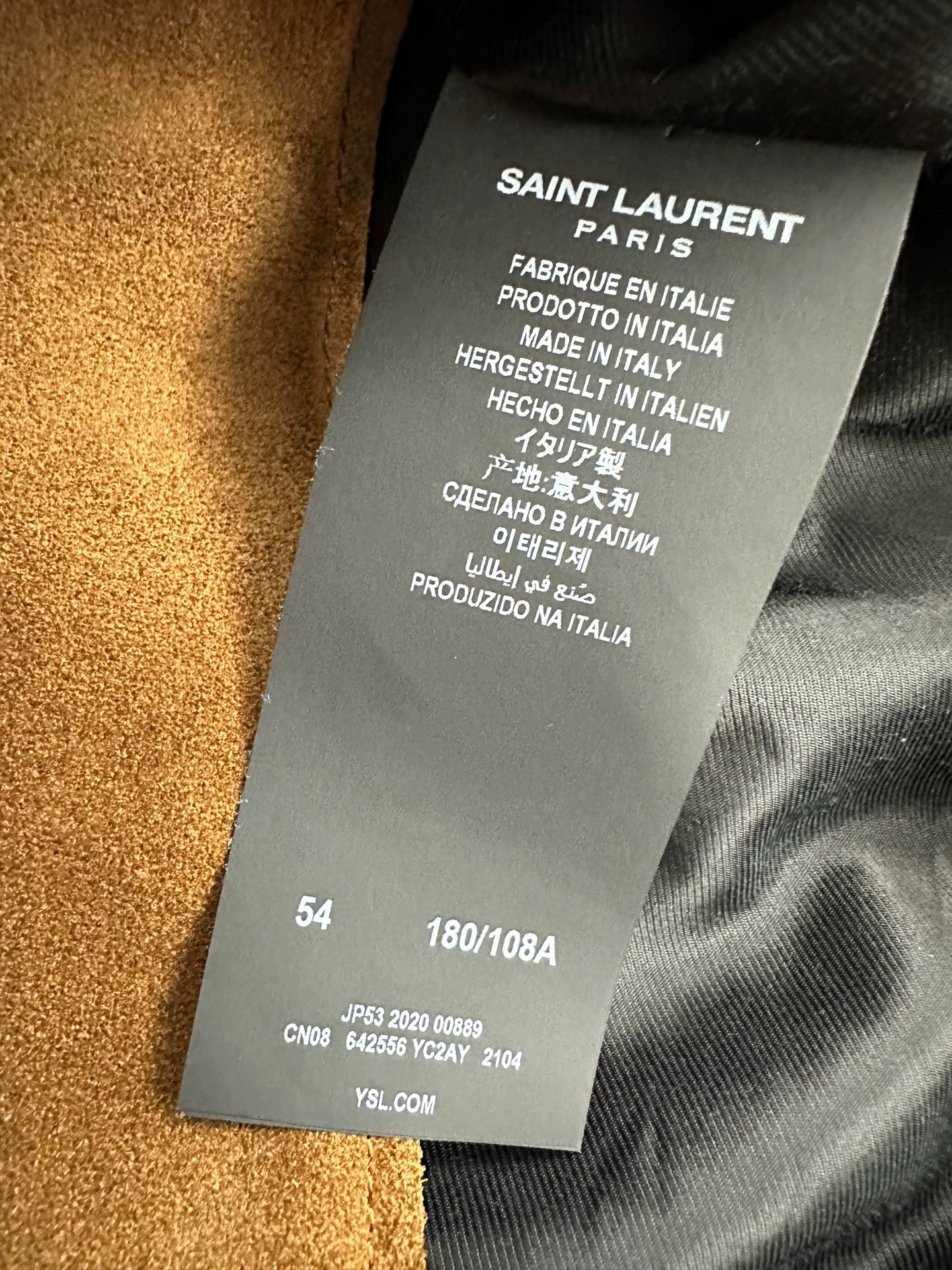 Saint Laurent Paris20SS carved suede jacket