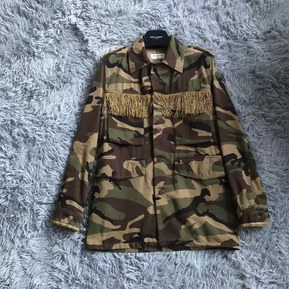 Saint Laurent Paris 15ss camouflage jacket with gold thread