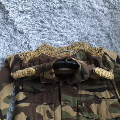 Saint Laurent Paris 15ss camouflage jacket with gold thread