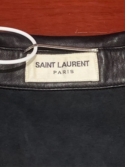 Saint Laurent Paris Lace up lapel leather jacket