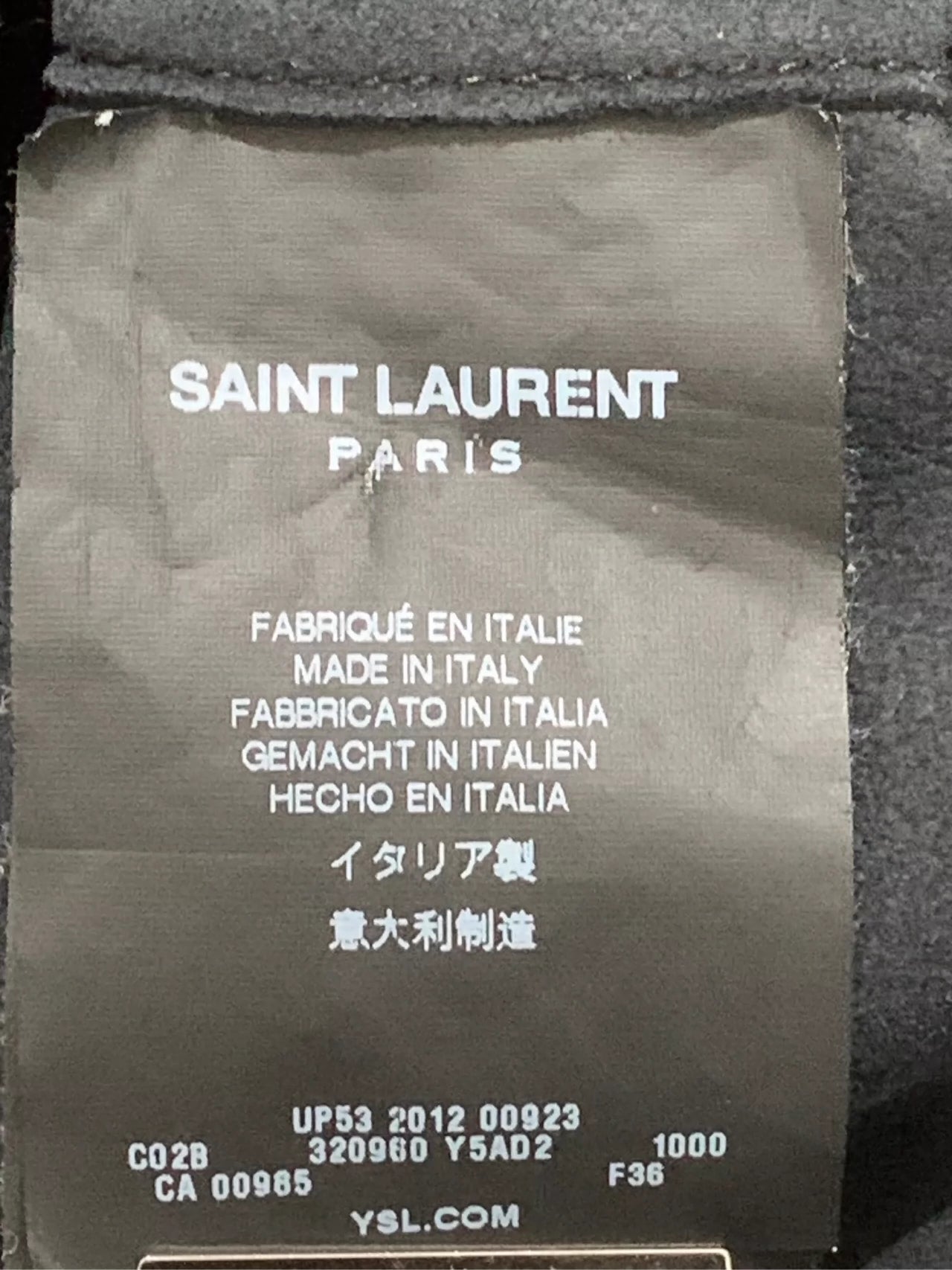 Saint Laurent Paris Lace up lapel leather jacket