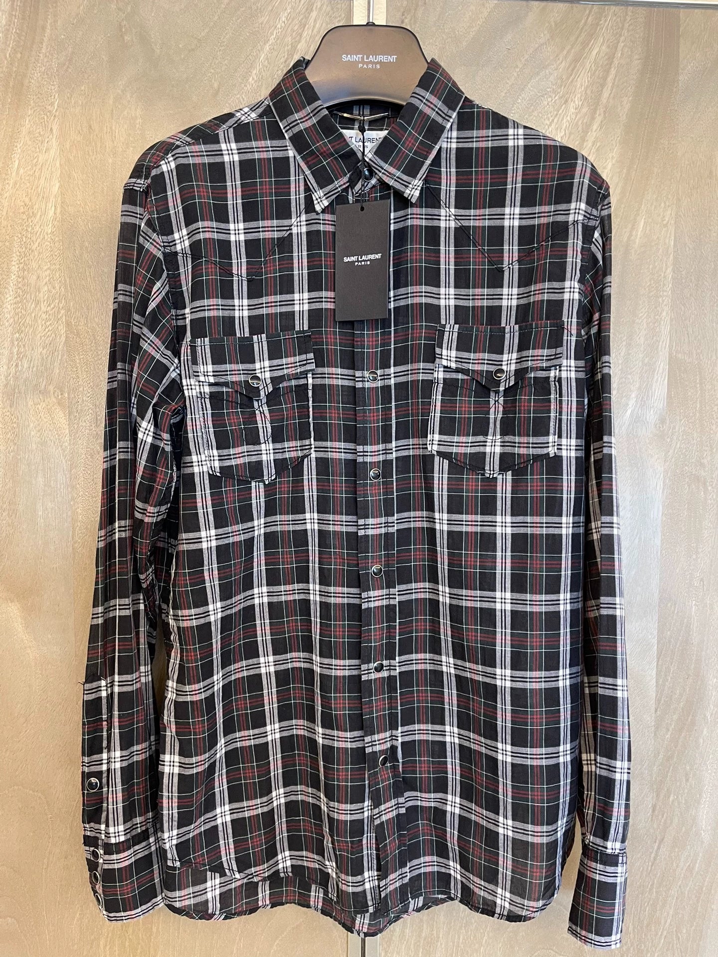 Saint Laurent Paris Plaid shirt