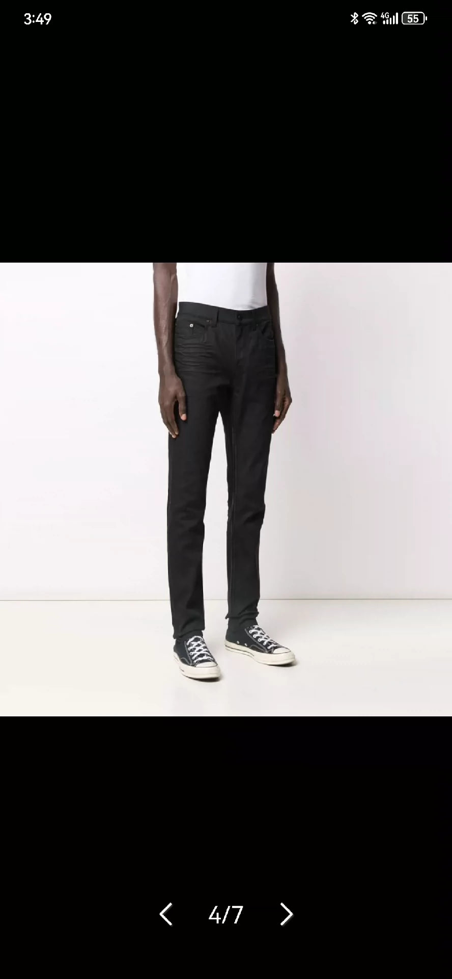 Saint Laurent Paris D21 pleated tight jeans