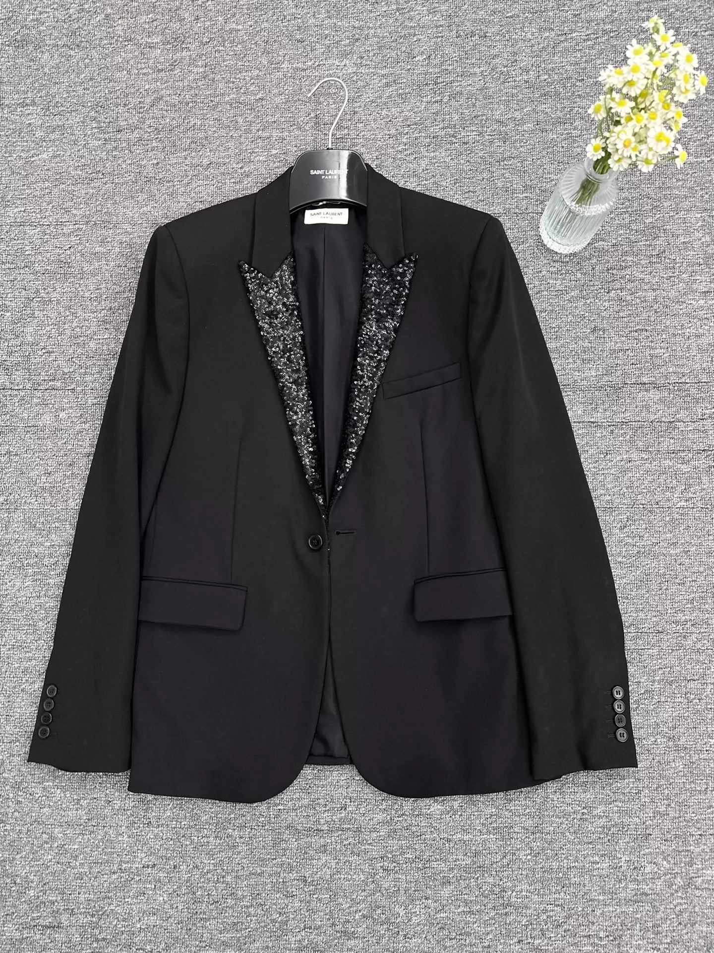 Saint Laurent ParisBlack scale smoking jacket