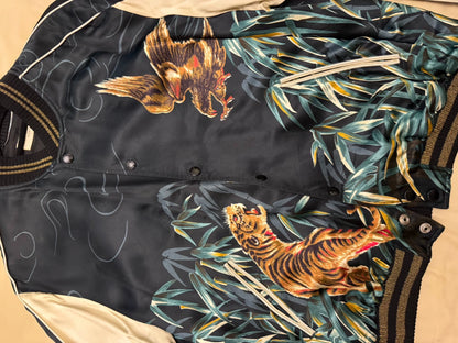 Saint Laurent Paris Tiger Eagle Silk Jacket