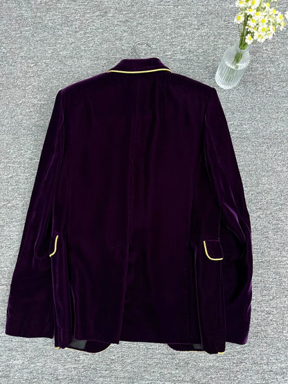 Saint Laurent Paris16fw purple velvet suit jacket