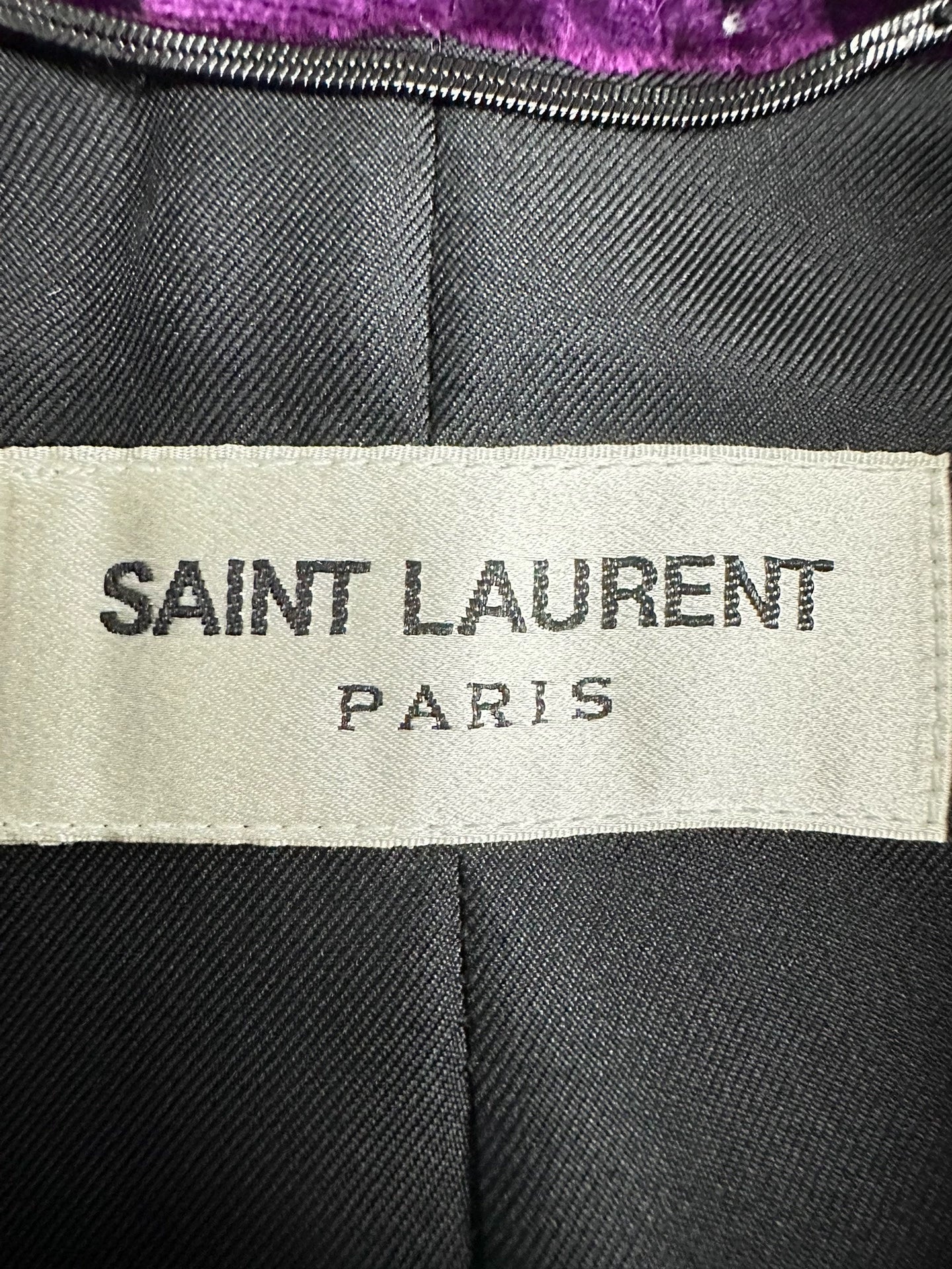 Saint Laurent Paris16fw purple velvet suit jacket