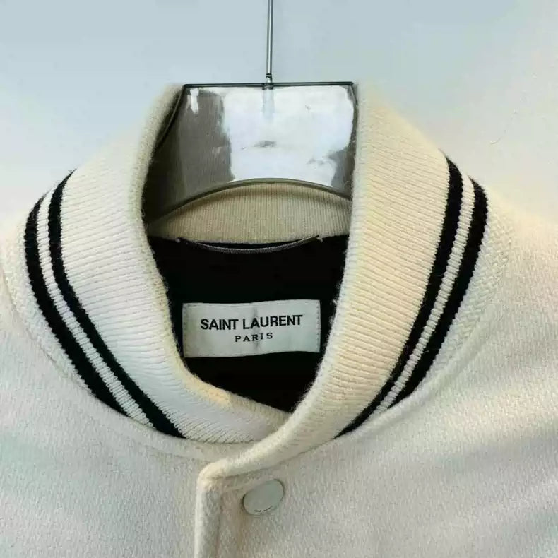 Saint Laurent Paris Striped baseball jersey