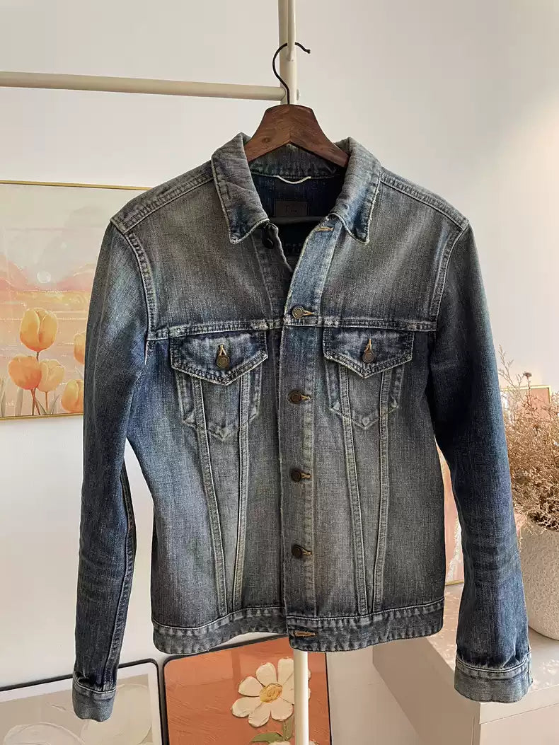 Saint Laurent Paris Washed vintage denim jacket