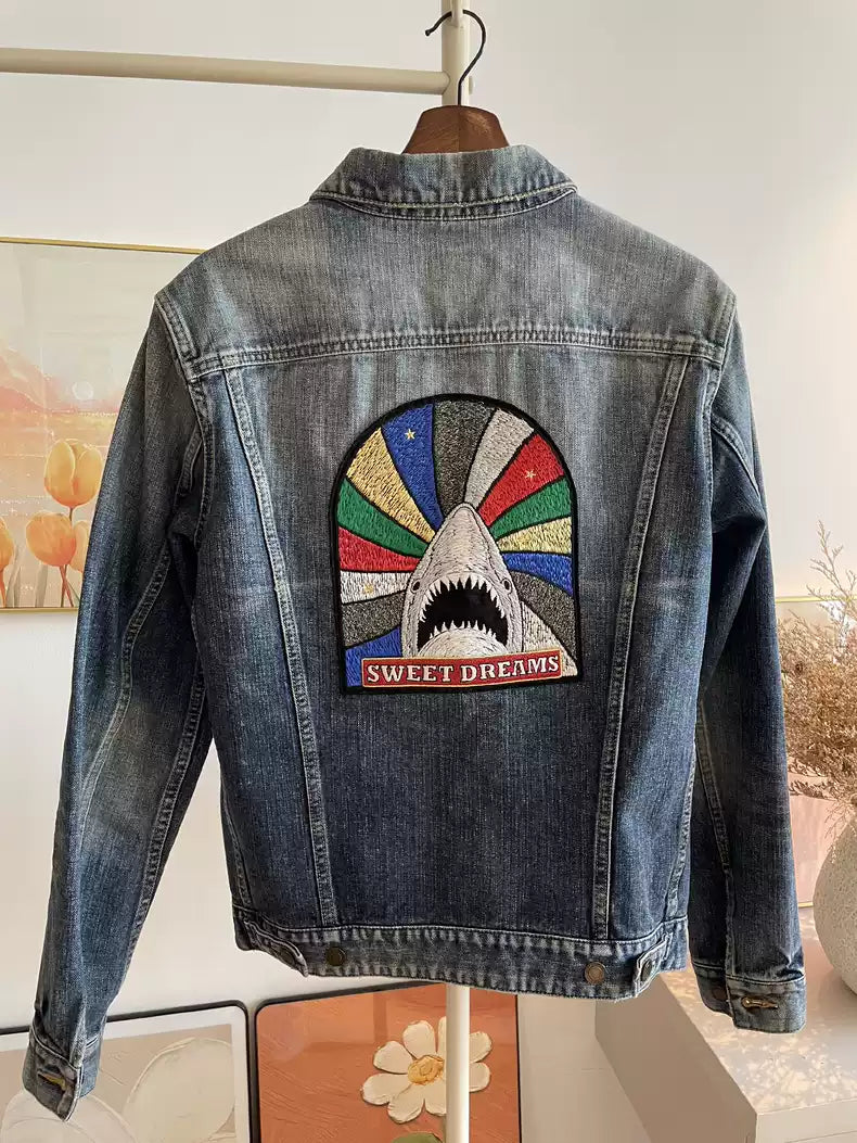 Saint Laurent Paris Washed vintage denim jacket