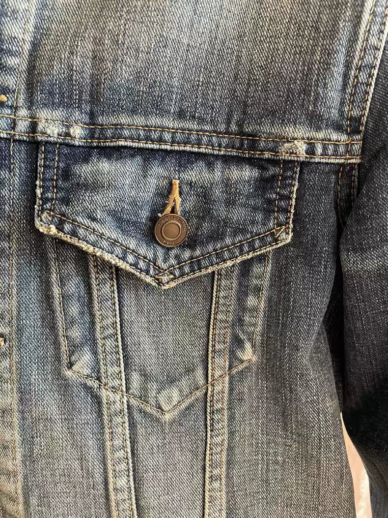 Saint Laurent Paris Washed vintage denim jacket