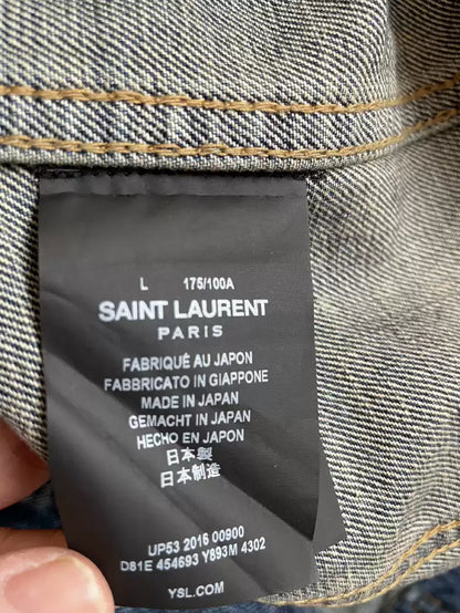 Saint Laurent Paris Washed vintage denim jacket