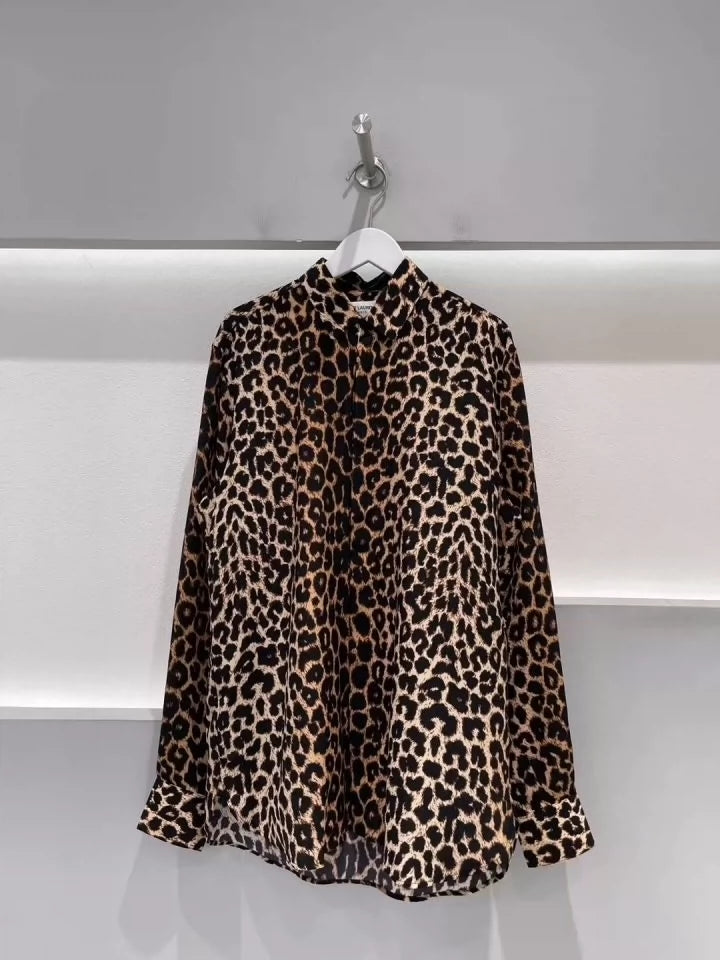 Saint Laurent Paris Leopard print shirt