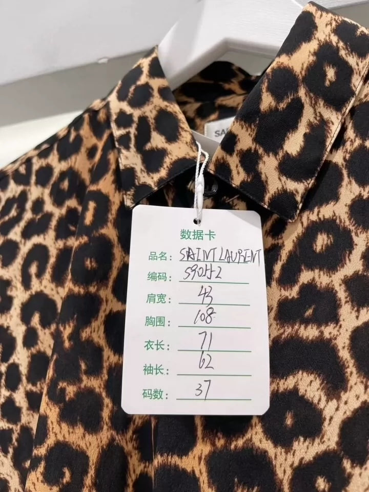 Saint Laurent Paris Leopard print shirt