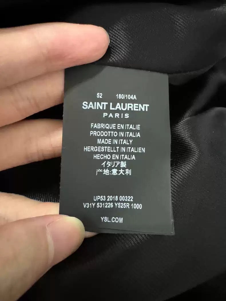 Saint Laurent Paris Black Velvet Diamond Grid Baseball Jacket