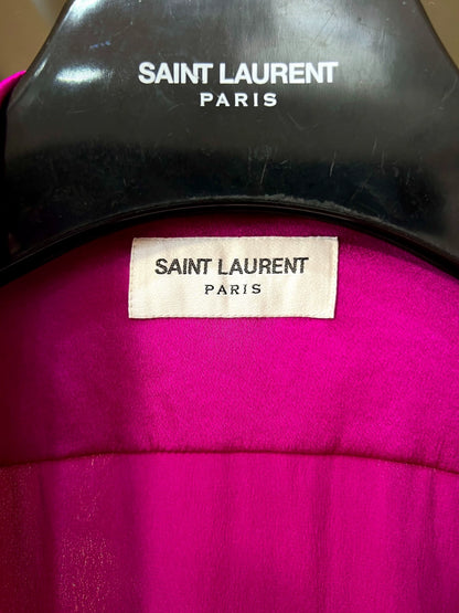 Saint Laurent Paris 22SS silk satin half sleeved shirt