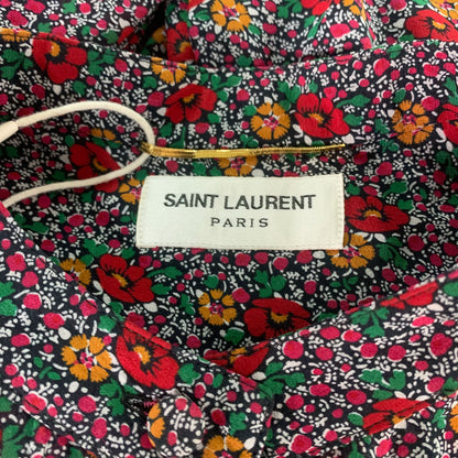 Saint Laurent Paris Mulberry silk color blocked dress