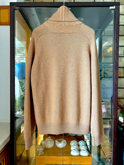 Saint Laurent Paris 20fw brown camel hair high neck sweater