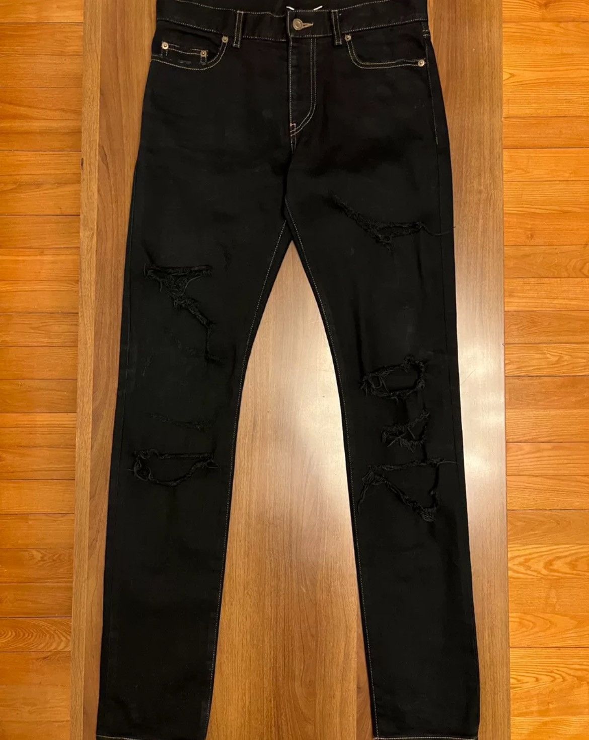 Saint Laurent 16ss Yellow Line Damaged Jeans - DMC