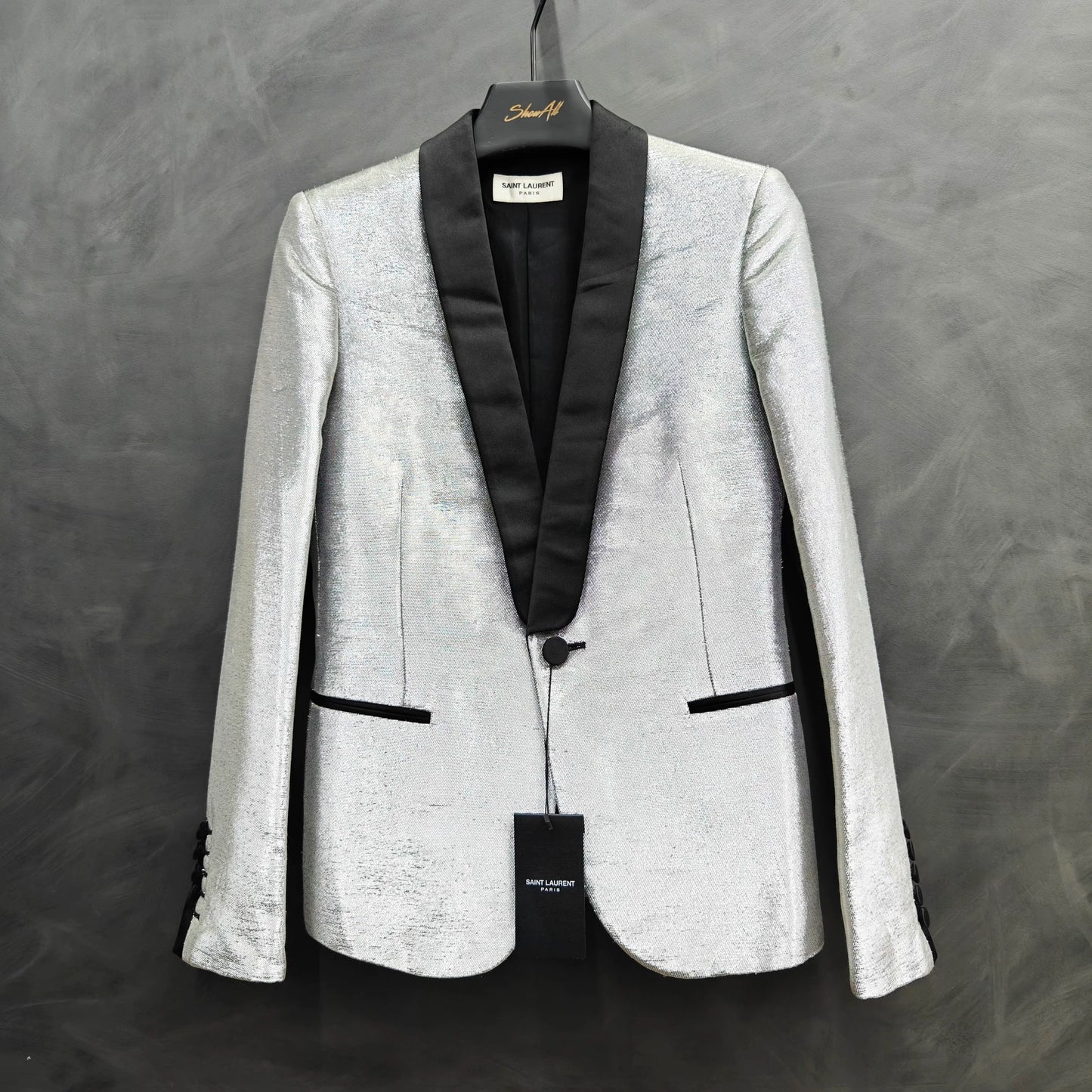 Saint Laurent ParisSparkling pink silver suit