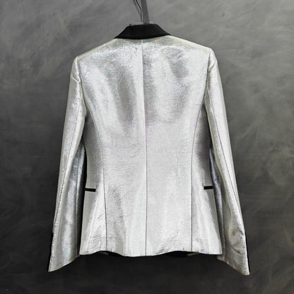 Saint Laurent ParisSparkling pink silver suit