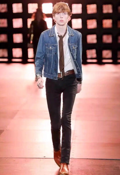 Saint Laurent Paris 15SS Show Style Tassel Basic Jeans