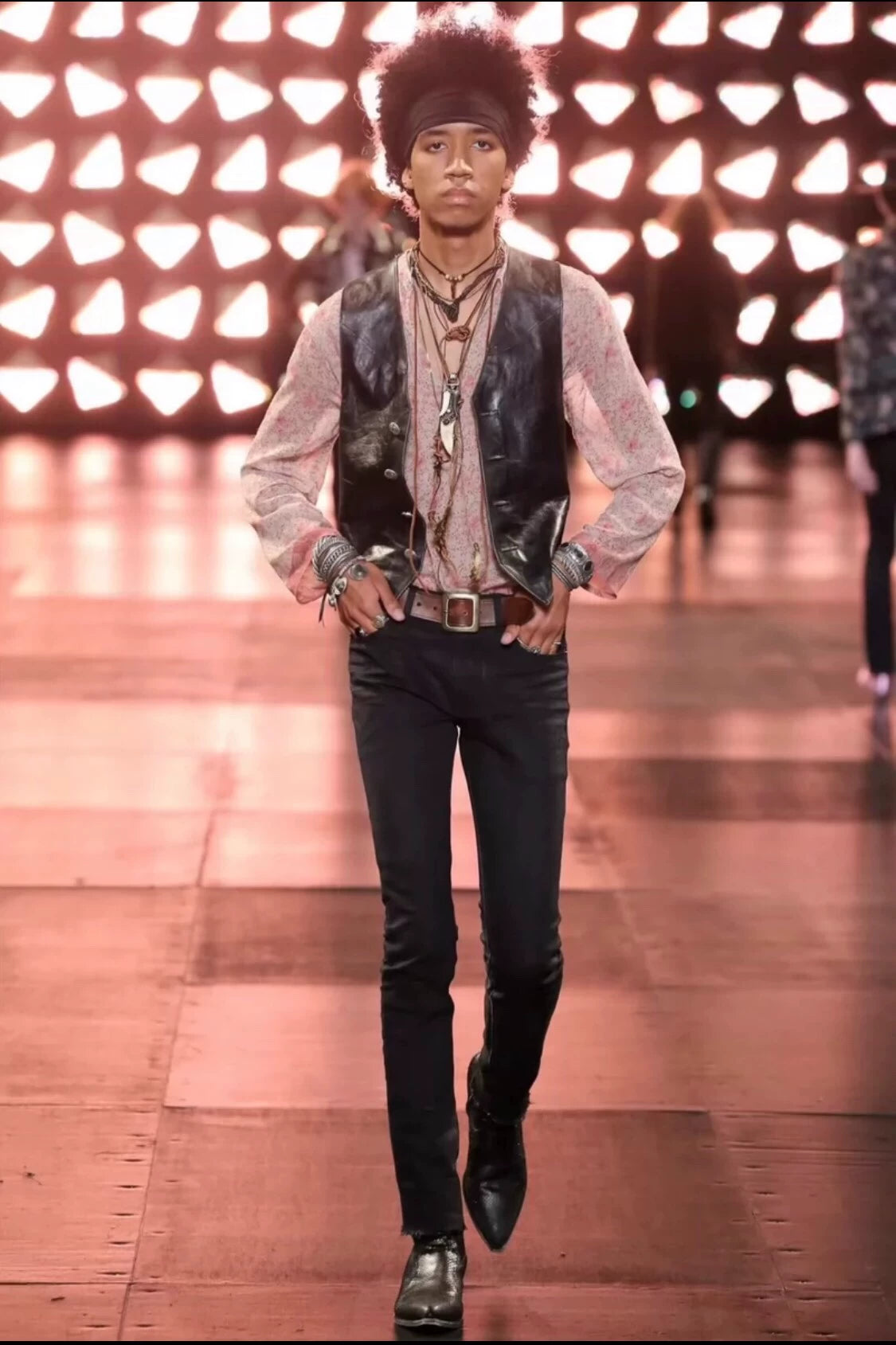 Saint Laurent Paris 15SS Show Style Tassel Basic Jeans