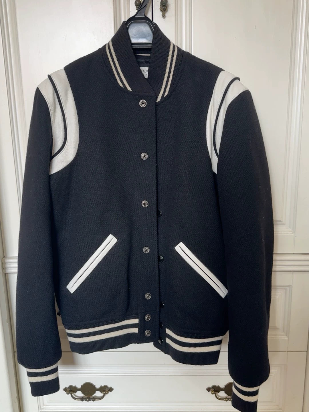 Saint Laurent Paris Blackbaseball jacket