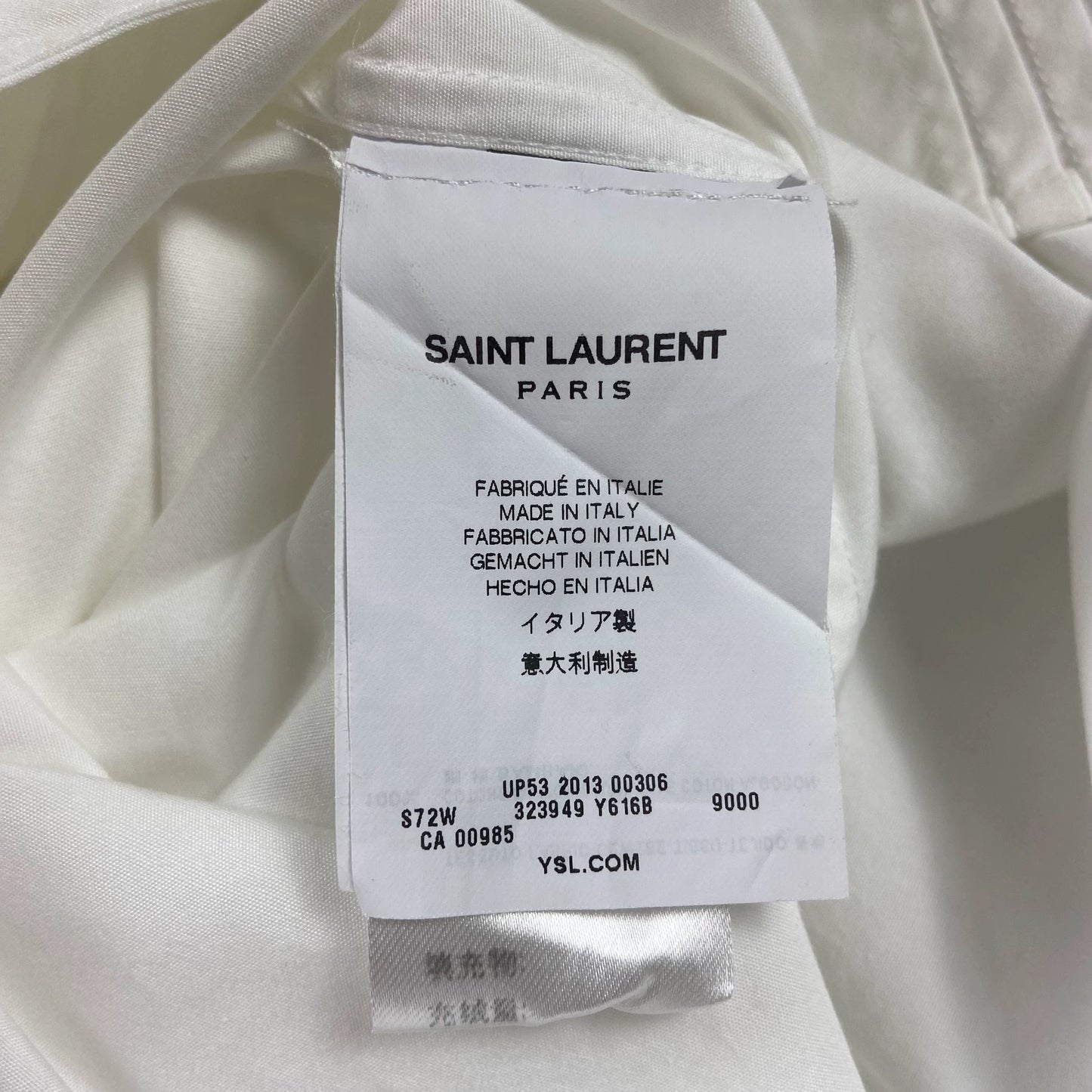 Saint Laurent Paris 13fw Year White Organ Shirt