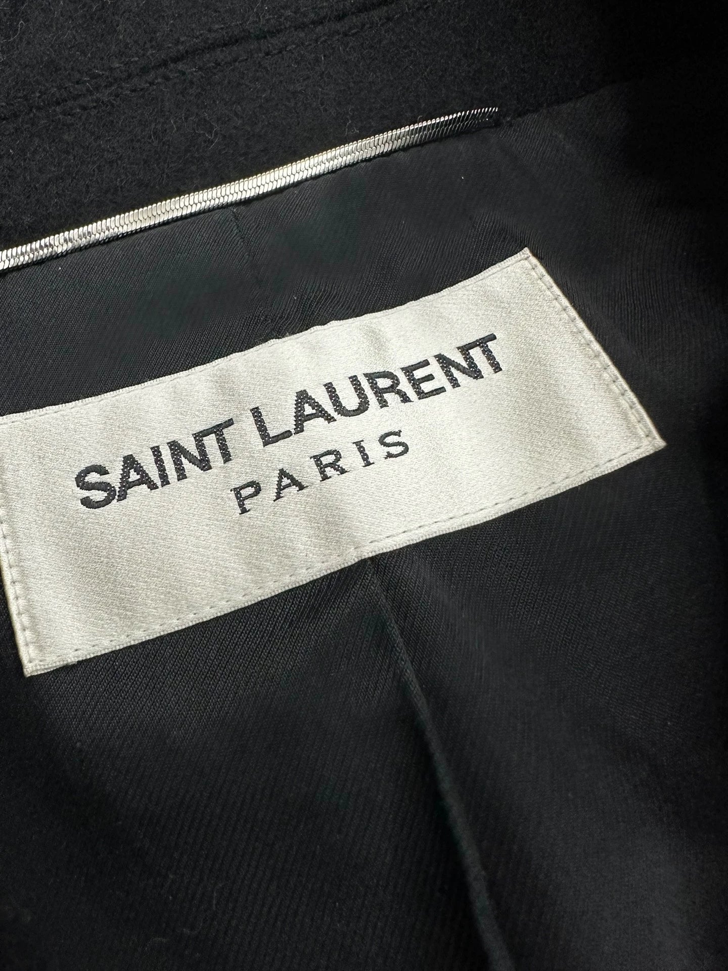 Saint Laurent Paris14fw Navy Anchor Double breasted Coat