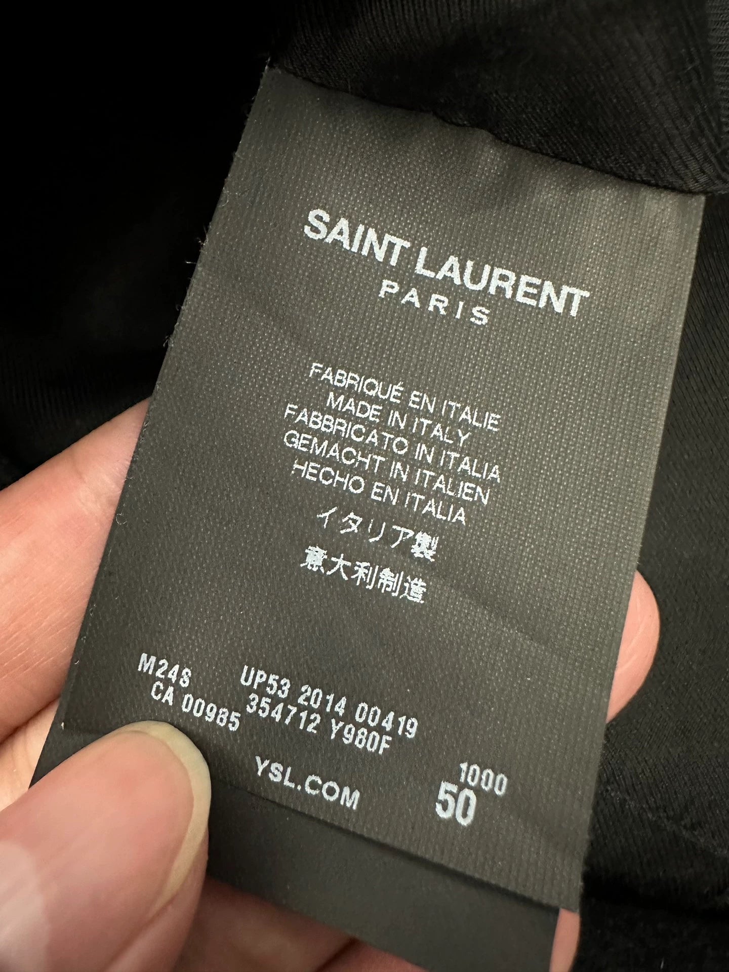 Saint Laurent Paris14fw Navy Anchor Double breasted Coat