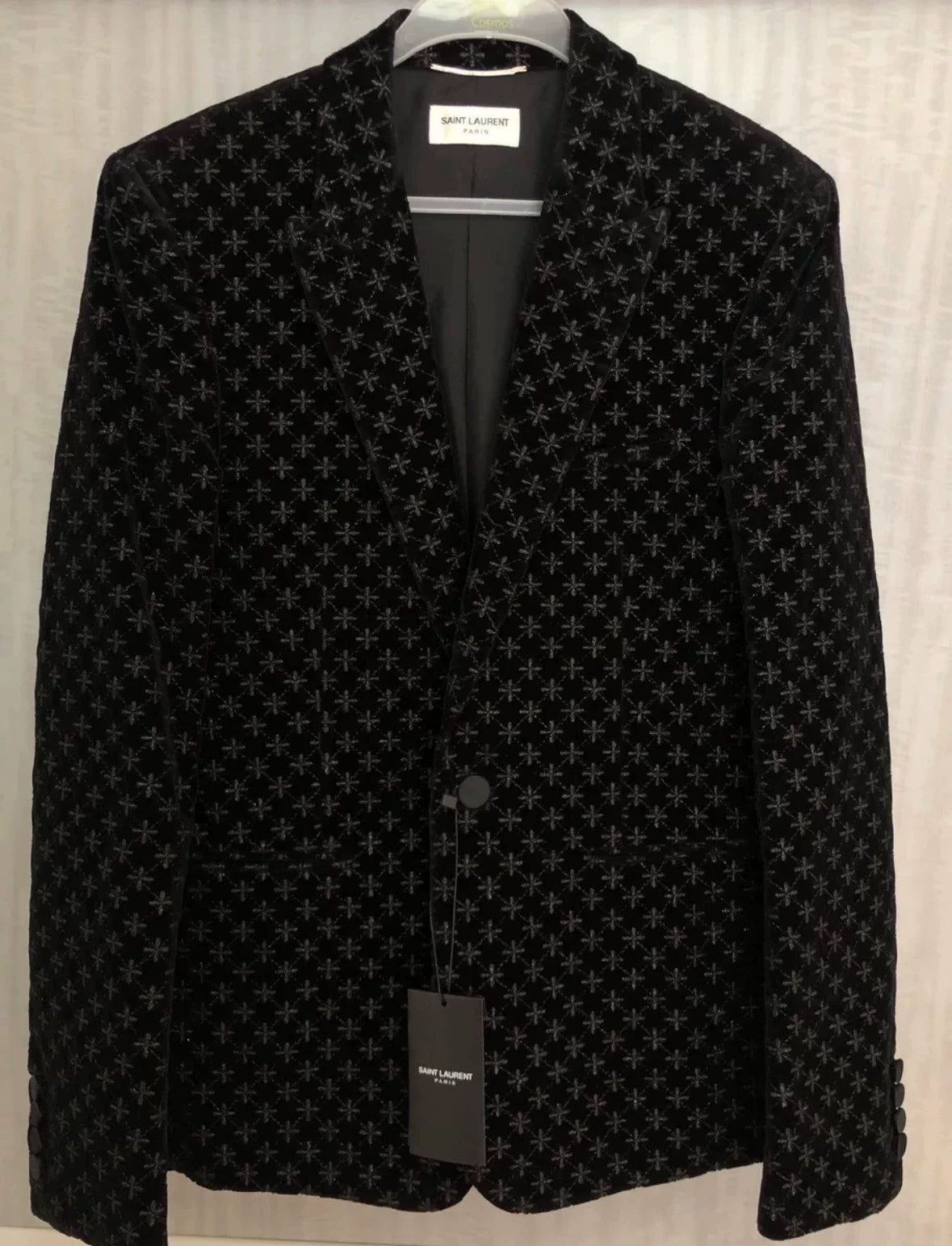 Saint Laurent Paris Heavy Industry Embroidered Velvet Jacket