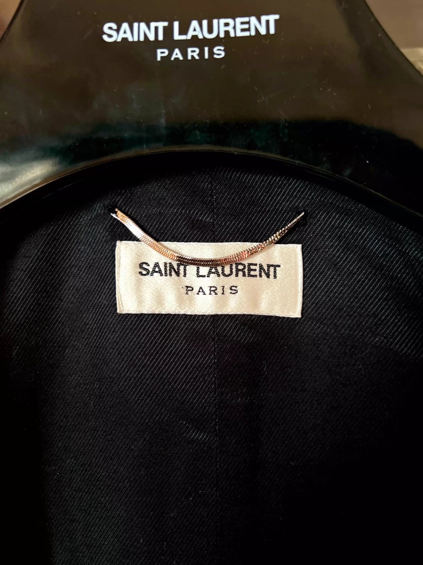 Saint Laurent Paris 15ss gray wool striped copper bead vest