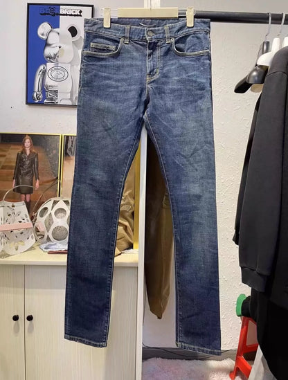 Saint Laurent Paris 14ss water ripple blue jeans