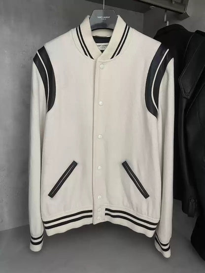 Saint Laurent Paris White baseball jersey