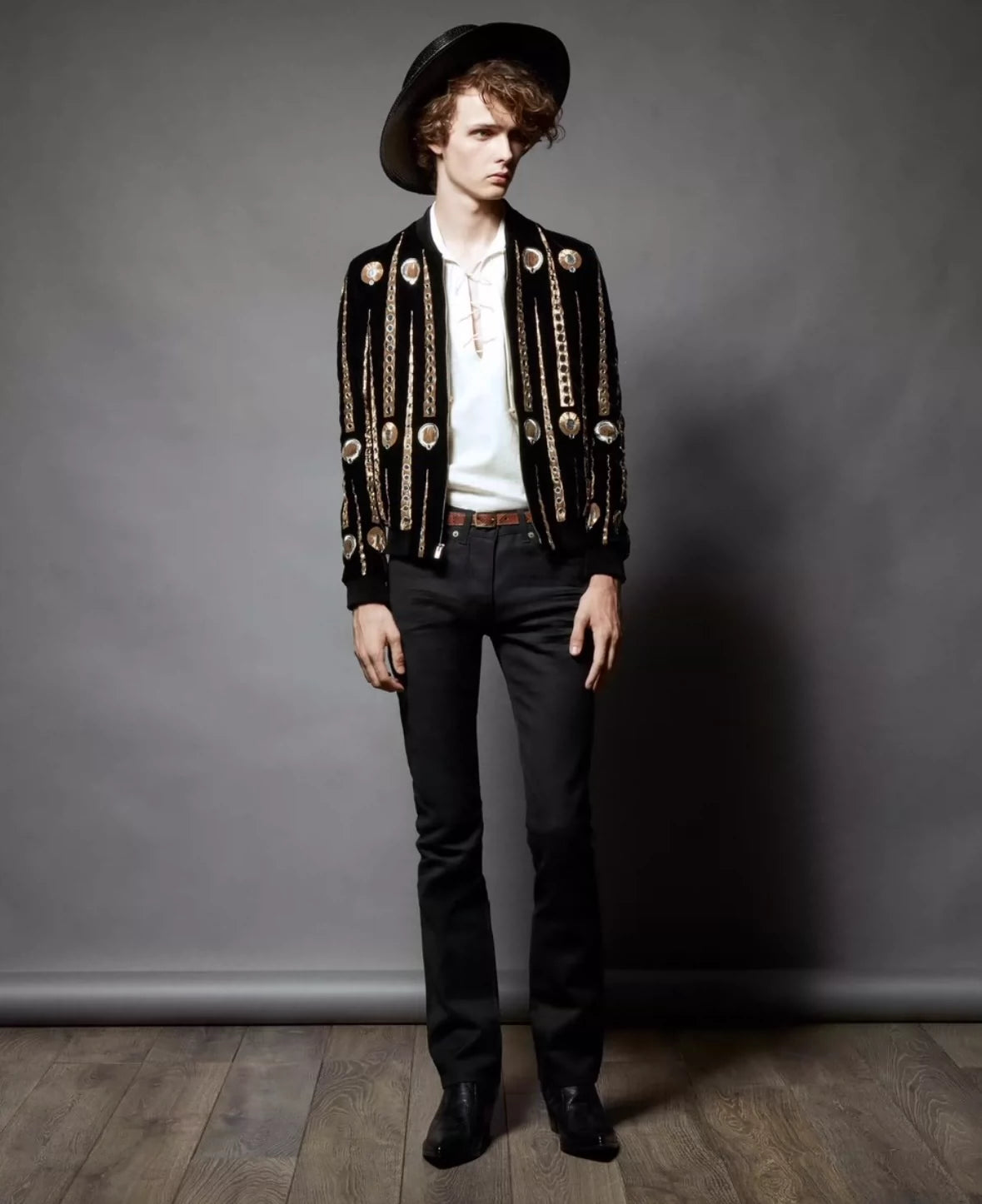 Saint Laurent Paris19SS jukebox velvet jacket