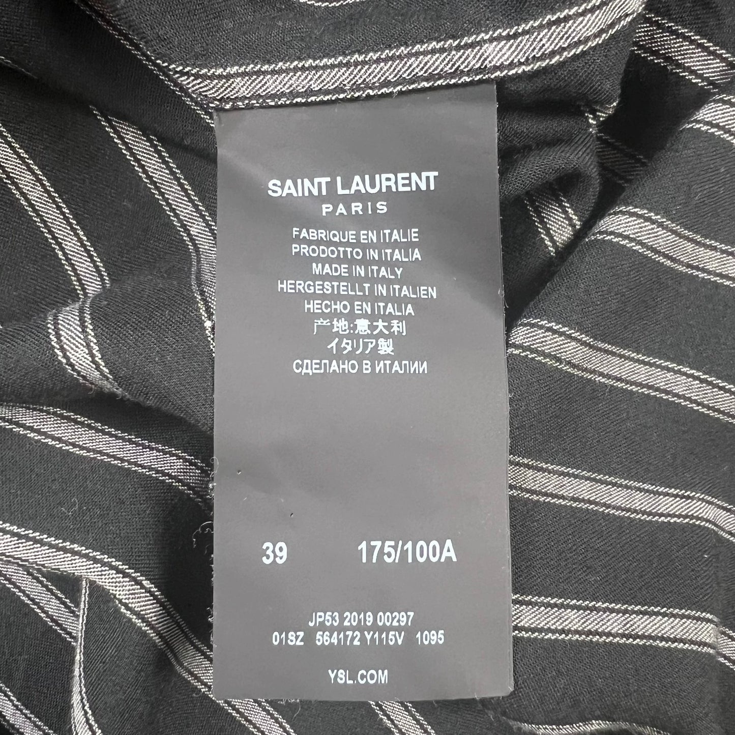 Saint Laurent Paris19fw three stripe shirt