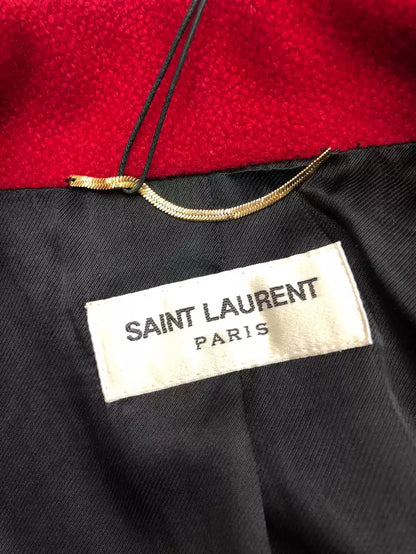 Saint Laurent Paris Red leopard print patchwork jacket