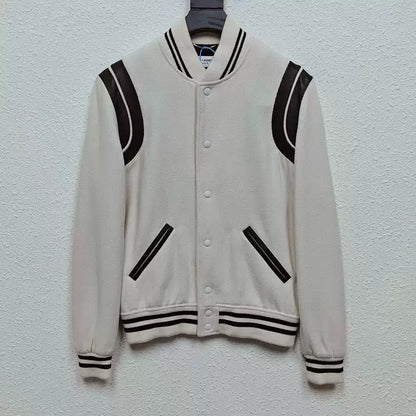 Saint Laurent Paris Black striped white baseball jacket