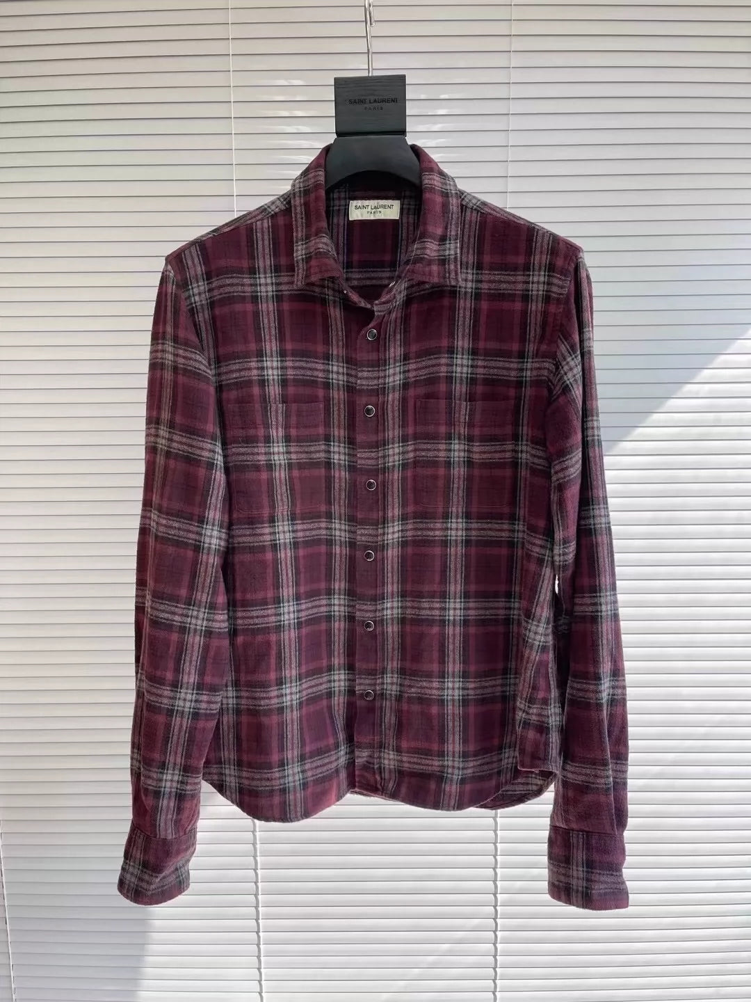 Saint Laurent Paris Dark red checkered shirt