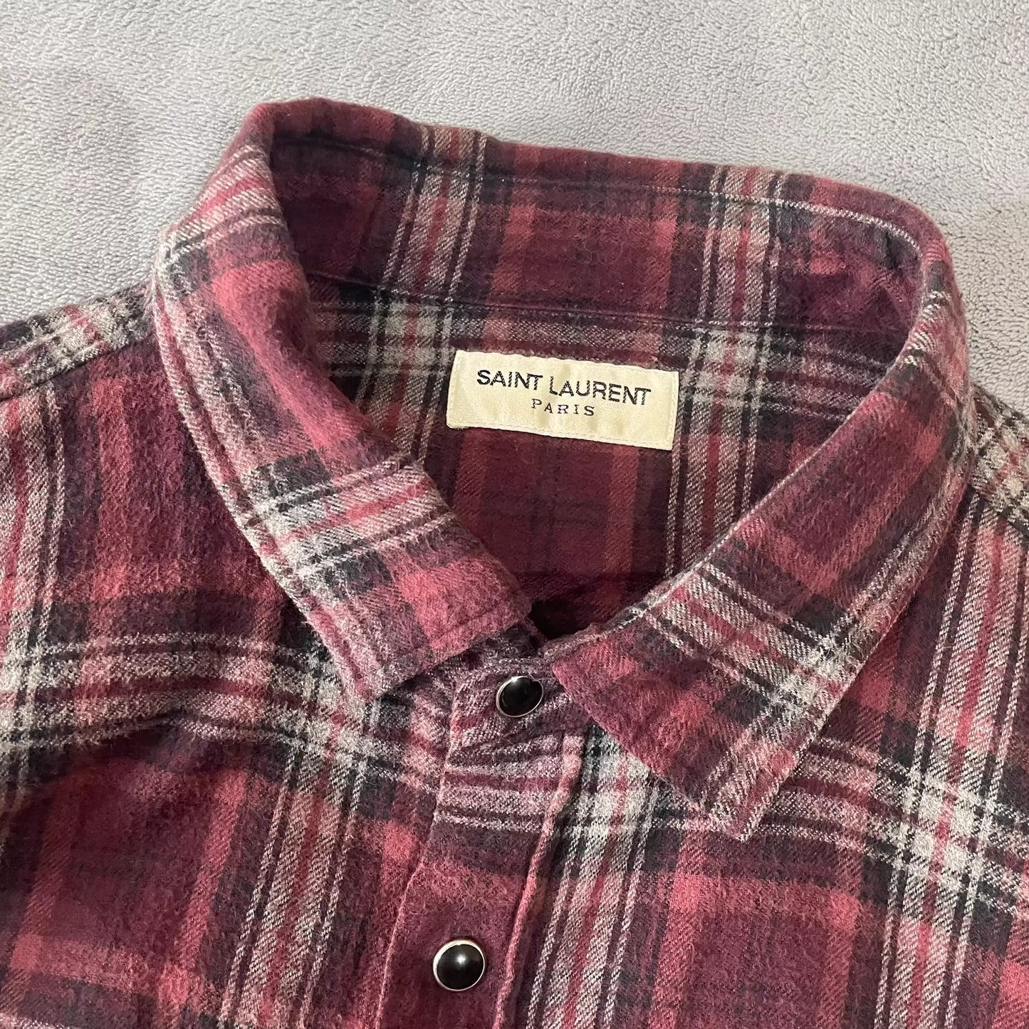 Saint Laurent Paris Dark red checkered shirt