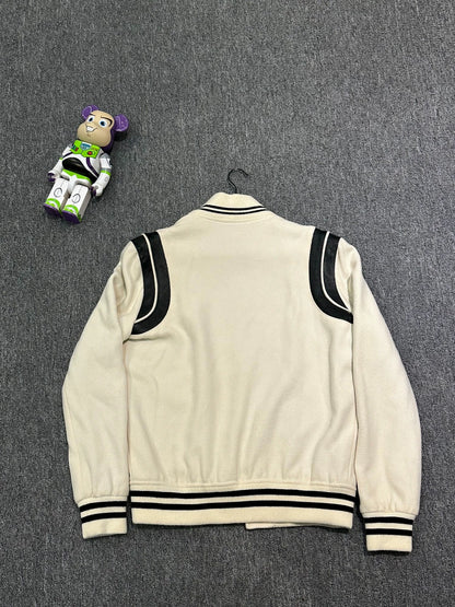 Saint Laurent Paris White patchwork baseball jacket