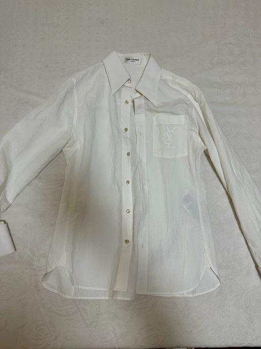 Saint Laurent Paris Cotton linen blend shirt