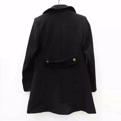 Saint Laurent Paris Navy anchor coat with gold buckle