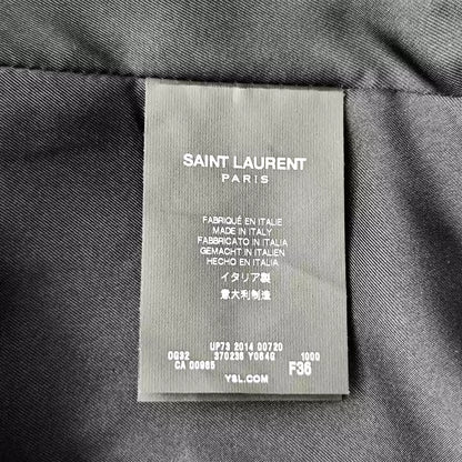 Saint Laurent Paris Navy anchor coat with gold buckle