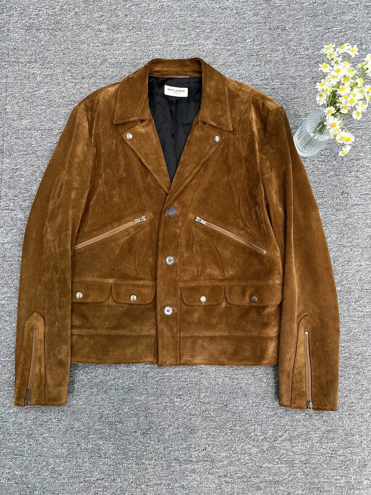 Saint Laurent ParisCarved suede jacket