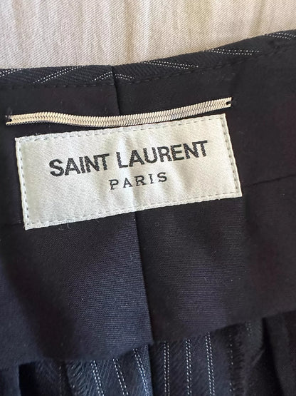 Saint Laurent Paris Black and white vertical striped trousers