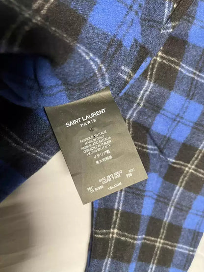 Saint Laurent Paris 13AW plaid wool shirt