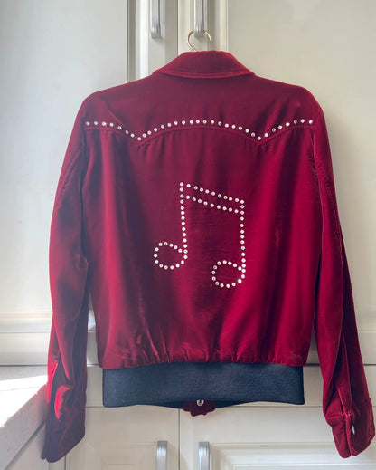 Saint Laurent Paris Red velvet note jacket